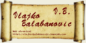 Vlajko Balabanović vizit kartica